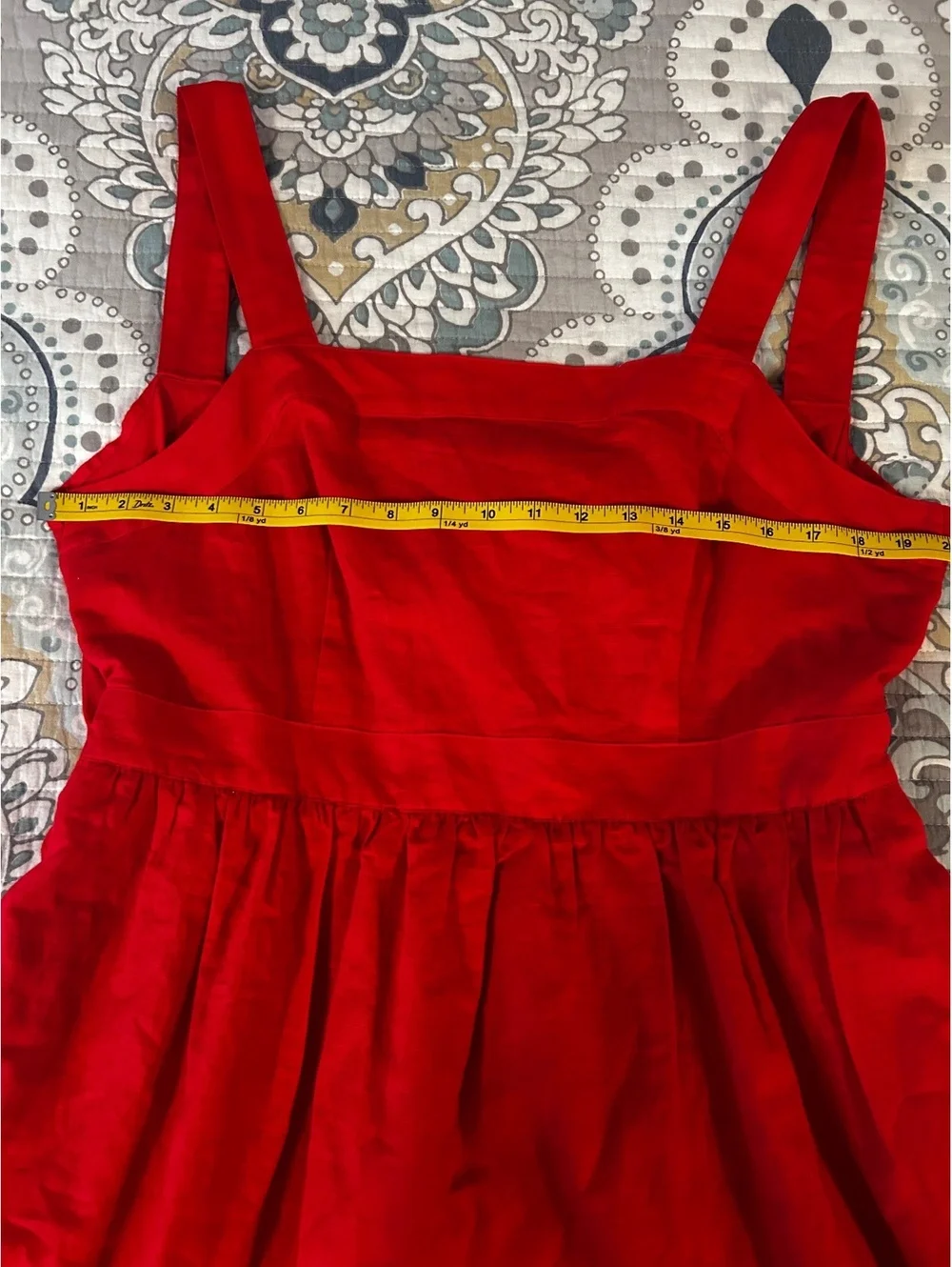 J.Crew Red Linen Cotton Blend Sleeveless Dress Size Large